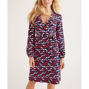Boden Elodie Jersey Wrap Dress Ribbon Wrap 6R